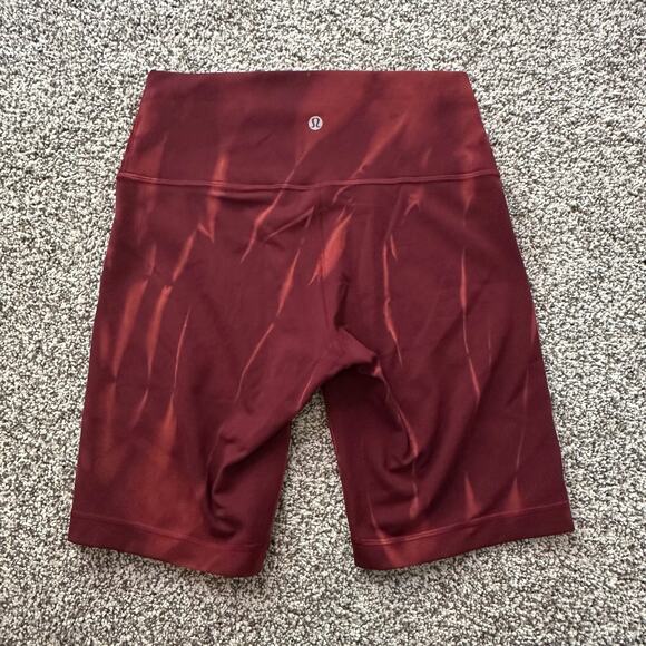 Lululemon red & orange tie-dye bike shorts size 6 - Picture 3 of 8
